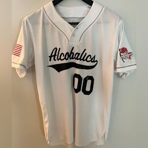 Alcobalics White Baseball Jersey 00